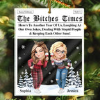 3D Effect Besties Here's To Another Year Of Us - Personalized Custom Shaped Acrylic Ornament