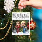 3D Effect Besties Here's To Another Year Of Us - Personalized Custom Shaped Acrylic Ornament