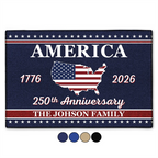 America 250th Anniversary Family With US State - Personalized Doormat