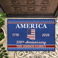 America 250th Anniversary Family With US State - Personalized Doormat