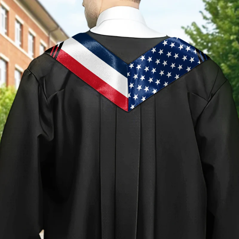 Two Country Flags Graduation - Personalized Stoles