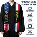 Two Country Flags Graduation - Personalized Stoles