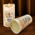 Custom Photo Your Light Will Always Shine In Our Hearts Memorial - Personalized Flameless LED Candle