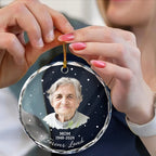 Custom Photo Memorial Your Wings Were Ready - Personalized Circle Ornament