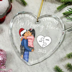 The Year I Found My Missing Piece Kissing Couples - Personalized Heart Shaped Ornament