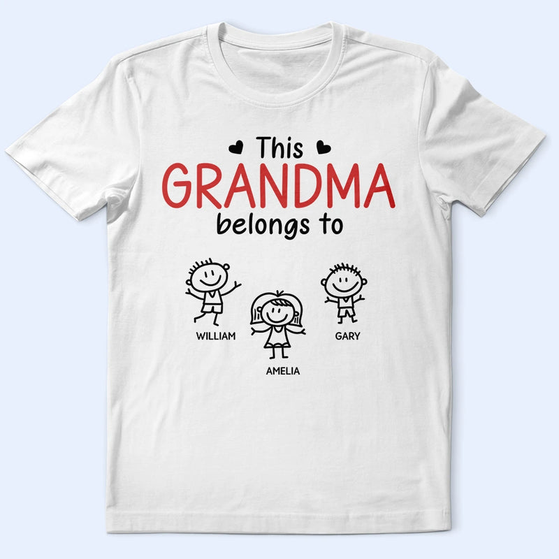 This Grandpa Belongs To Kid Stick Figures - Personalized T Shirt