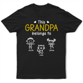 This Grandpa Belongs To Kid Stick Figures - Personalized T Shirt