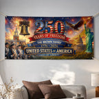 USA 250th Anniversary Land Of Liberty - Personalized Horizontal Banner